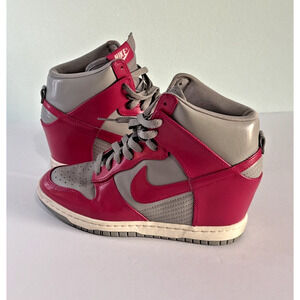 Nike Dunk Sky Hi Hidden Wedge Heel Women's Size 8 Sneakers Gray/Fuchsia Suede
